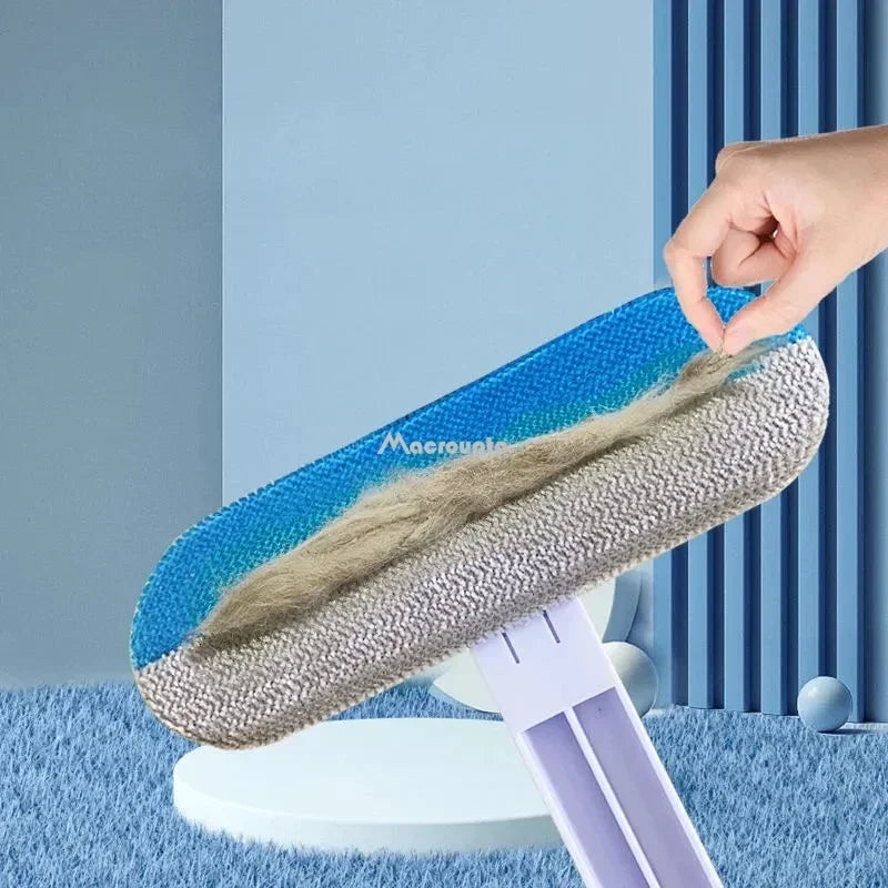 Reusable Manual Fur Brush Cleans Carpets Beds Pet Areas