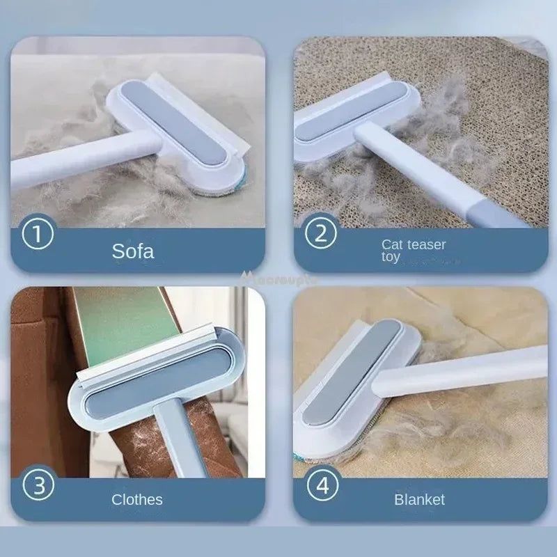 Reusable Manual Fur Brush Cleans Carpets Beds Pet Areas