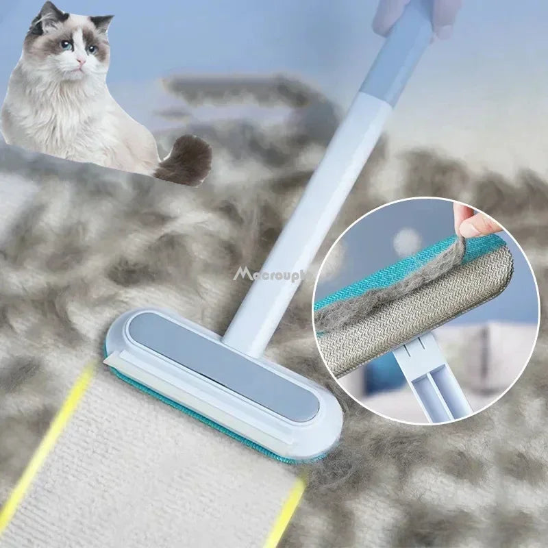 Reusable Manual Fur Brush Cleans Carpets Beds Pet Areas